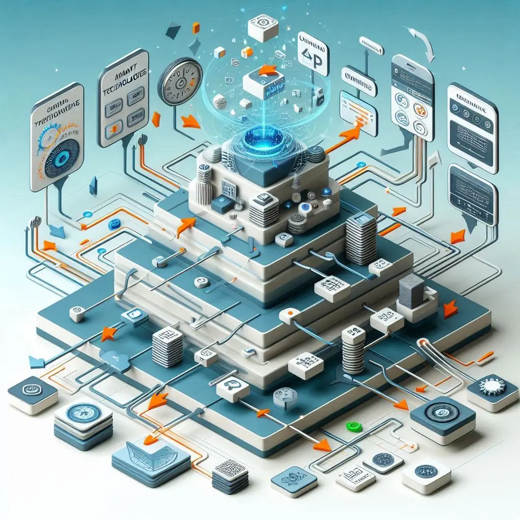 Flowchart showing how smart technologies integrate with existing building systems.